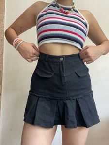 Black Denim Skirt