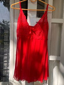 Red Lace Slip Dress