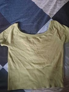Olive Green Crop Top