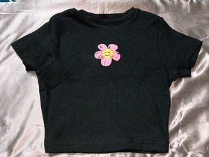 Black Flower Graphic Tee