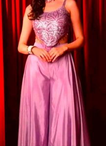 Embroidery Straps Crop Top Plazzo And Dupatta