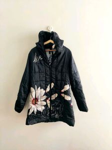 Authentic Desigual Floral Print Puffer Coat