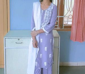 Elegant Lavender Kurta Set