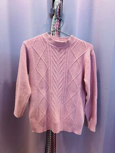 Dusty Rose Knit Pullover Sweater