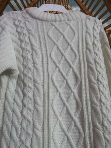 White Knit Cardigan Sweater