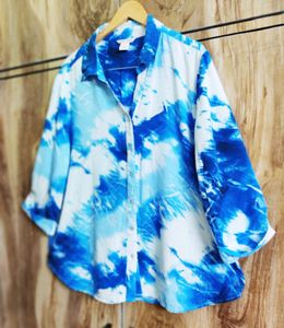 Blue Printed Shirt Size-44-46