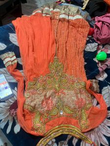 Peach Embroidered Salwar Kameez