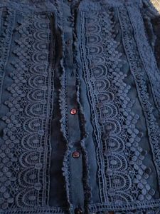 Dark Blue Net Top