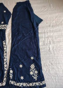 Rayon Embroidered Kurti Plazzo