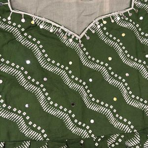 Green Printed Maxi Dress