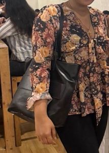 Black floral Printed Top