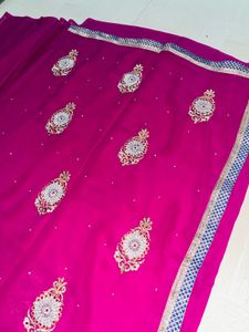 Elegant Pink Silk Saree