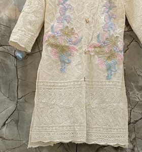 Chickan Karai Embroiderd Cream Co Ord Set