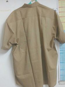 Tan Short Sleeve Button-Down