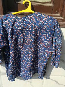 Blue Printed Top