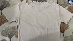 Cute White Ruffle Tee