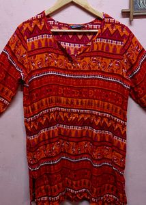 Sale📍Akkriti Orange Printed Kurti / Kurta