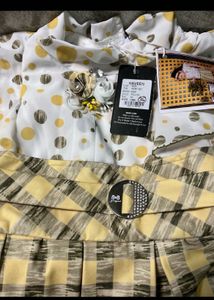 New Yellow Polka Dot Ruffle Set