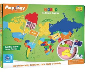 World Map Puzzle For Kids With Flags