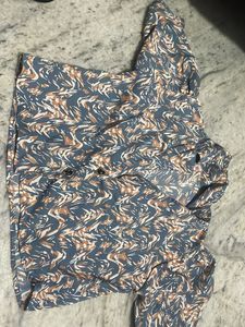 Patterned Long Sleeve Button Down Shirt