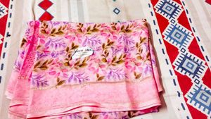 Elegant Pink Floral Saree2