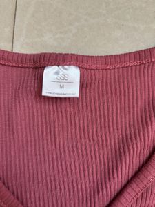 Pink V Neck Crop Top