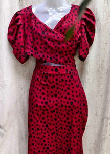 Chic Maroon Print Dress