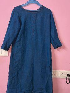 Blue Cotton Blend Kurti