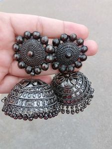 Black Jhumka Earrings