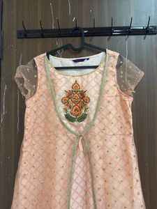Peach Embroidered Kurta Set
