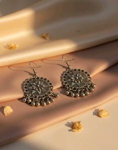 Oxidised Jhumka Earrings