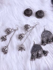 Set of 3 - Oxidised Earrings