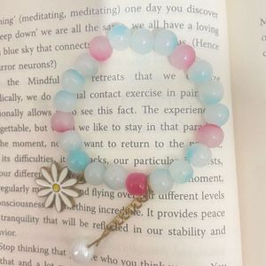 Beaded Bracelet, Panda Charm and butterfly pendant