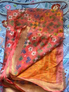 Elegant Paper Silk Peach Saree
