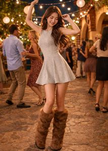 Cute Grey Skater Dress