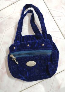 Royal Blue Velvet Handbag