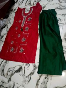 Red & Green Salwar Suit