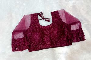 Wine Embellished Blouse