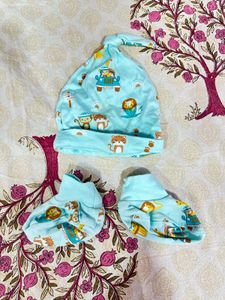 0-3 Baby Cap N Booties Safari Print