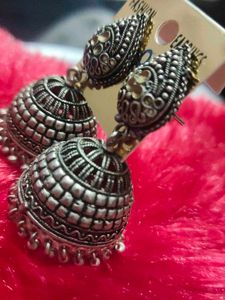 Silver Fashion Jhumka Earrings