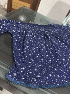 Starry Night Blue Girlish Top