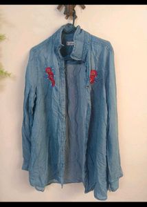 Combo Red Kurta And Denim shirt