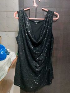 Sequin Black Long Top