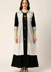 Elegant Black & Grey Kurta