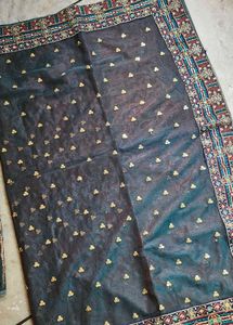 Embroidered shiner sheded saree