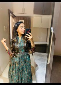 Beautiful Green Floor Touch Dress