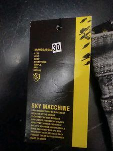 Sky Machine Grey Ripped Jeans Size-30