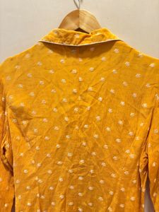 Vintage Mustard Button-Down Top