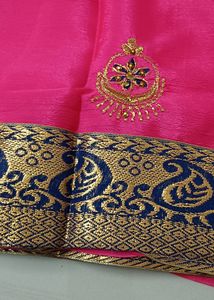 91)Georgette Pink Colour Saree