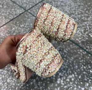 Embellished Gold Heels